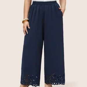 BloomChic Plus Size 2XL Laser Cut Elastic Waist Wide Leg Pants us18-20